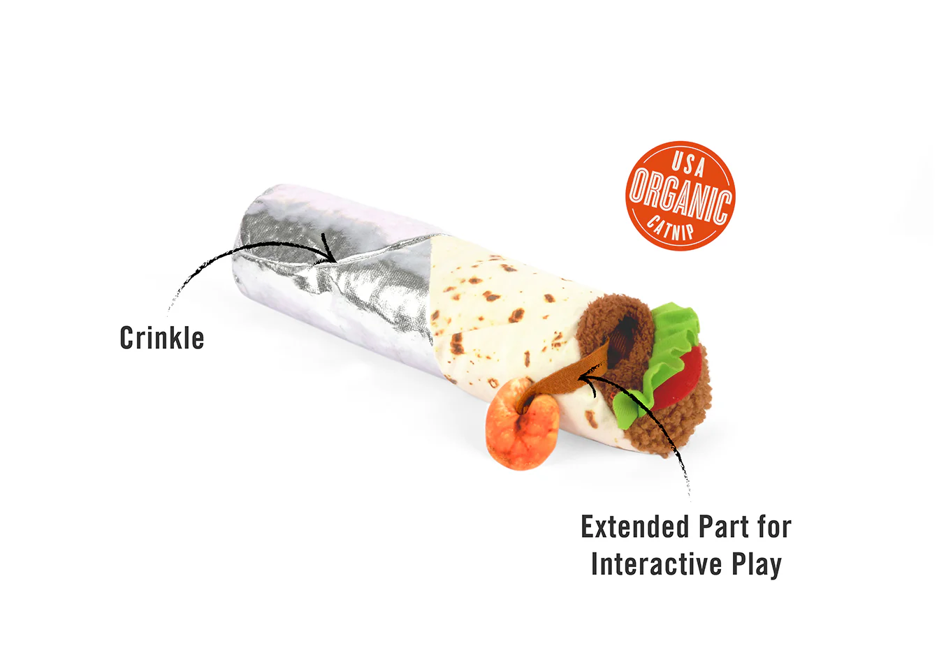 Feline Frenzy Shrimp Purrito Kicker Toy - Image 3